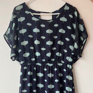 navy blue umbrellas dress